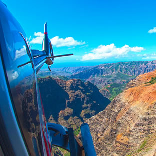 View from helicopter over Kauai